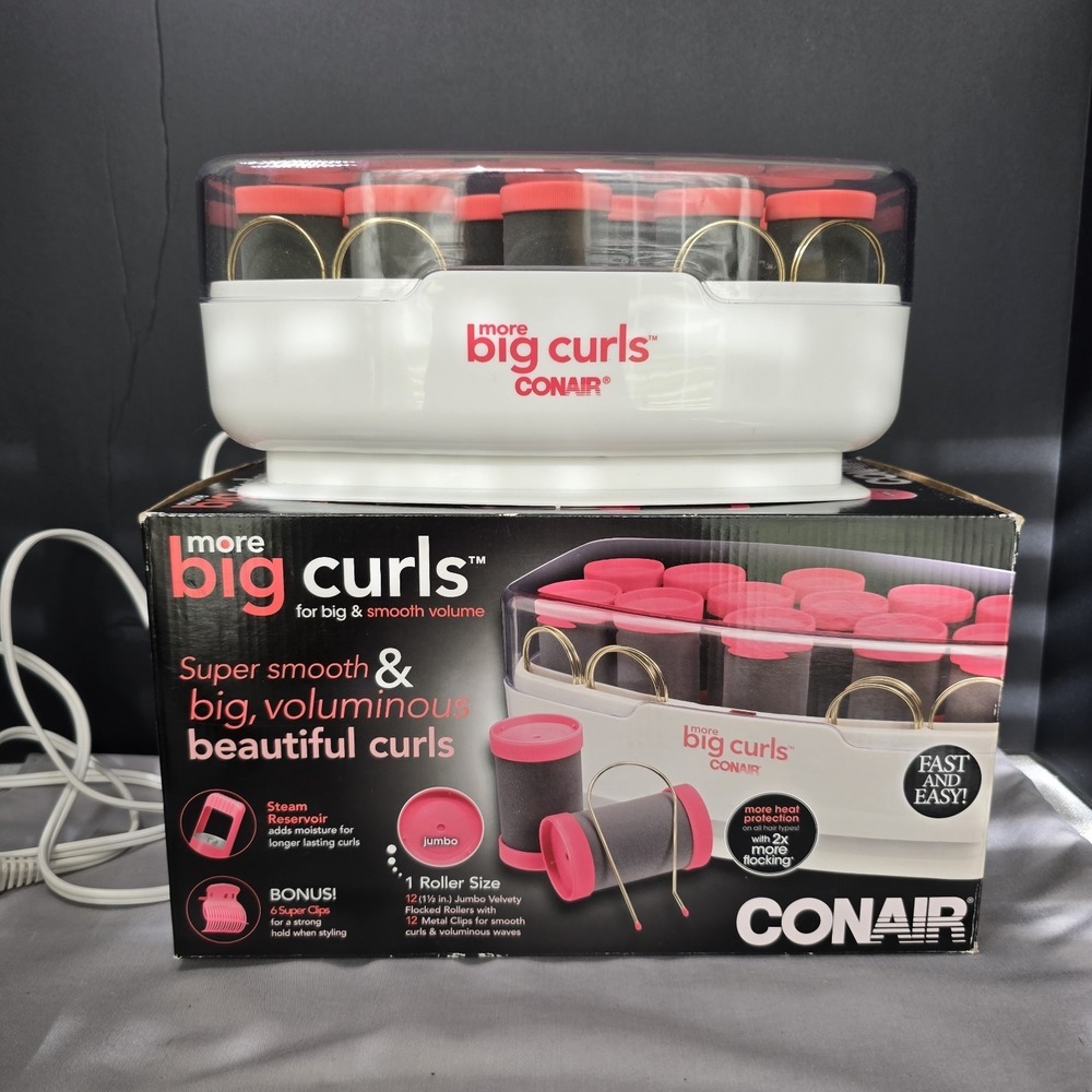 Conair More Big Curls Hot Rollers (1.5") Grey & Pink CHV12N